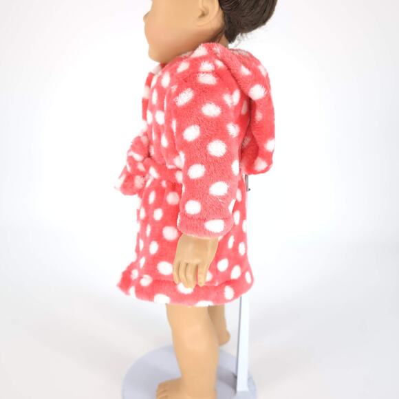 Our Generation OG by Battat Salmon Pink Polka Dot Bathrobe for 18" Dolls -GUC - Picture 4 of 12
